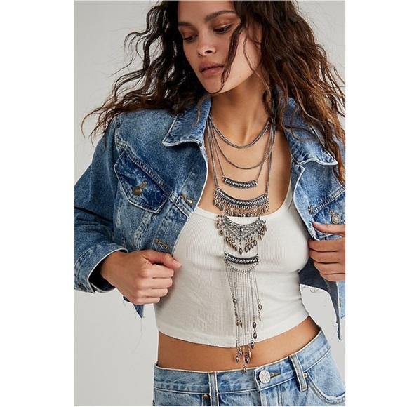 Free People Bohemian Layered Necklace Gold NWT Festival Western Witchy 70s - Picture 14 of 17